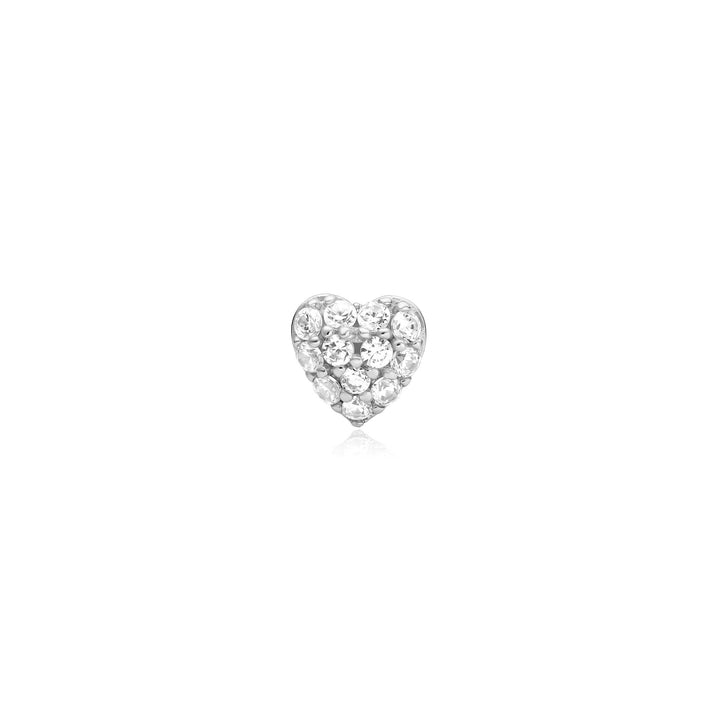 Ania Haie - Oorbel piercing (per stuk) Pavé Heart Barbell - Luxedy