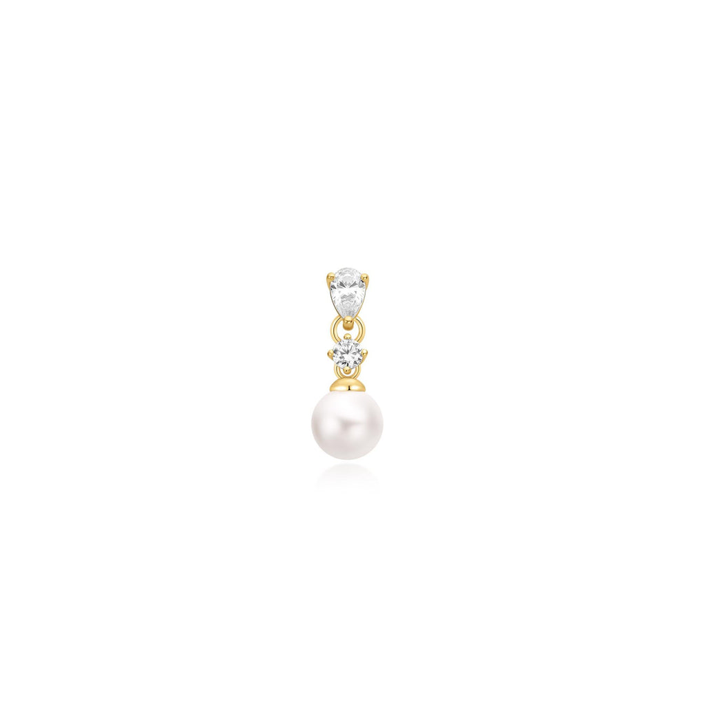 Ania Haie - Oorbel piercing (per stuk) Shell Pearl Dangling Barbell - Luxedy