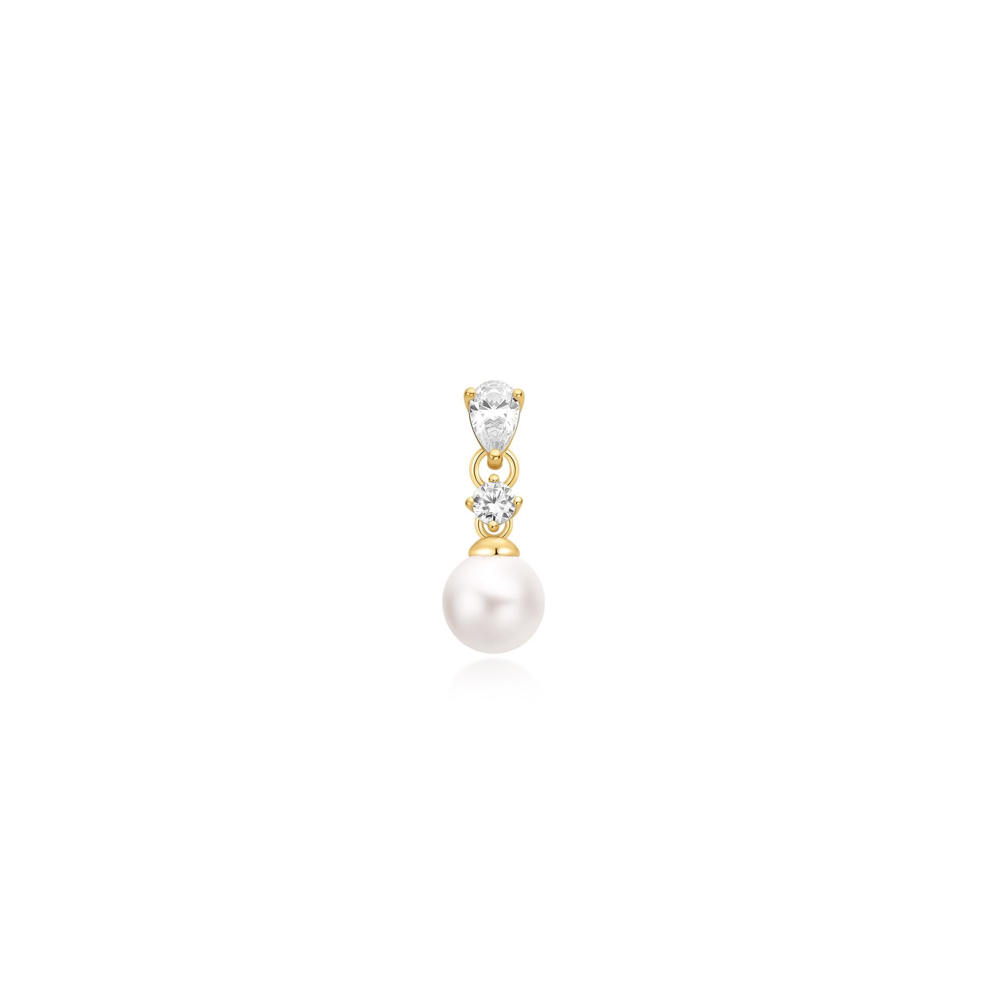 Ania Haie - Oorbel piercing (per stuk) Shell Pearl Dangling Barbell - Luxedy