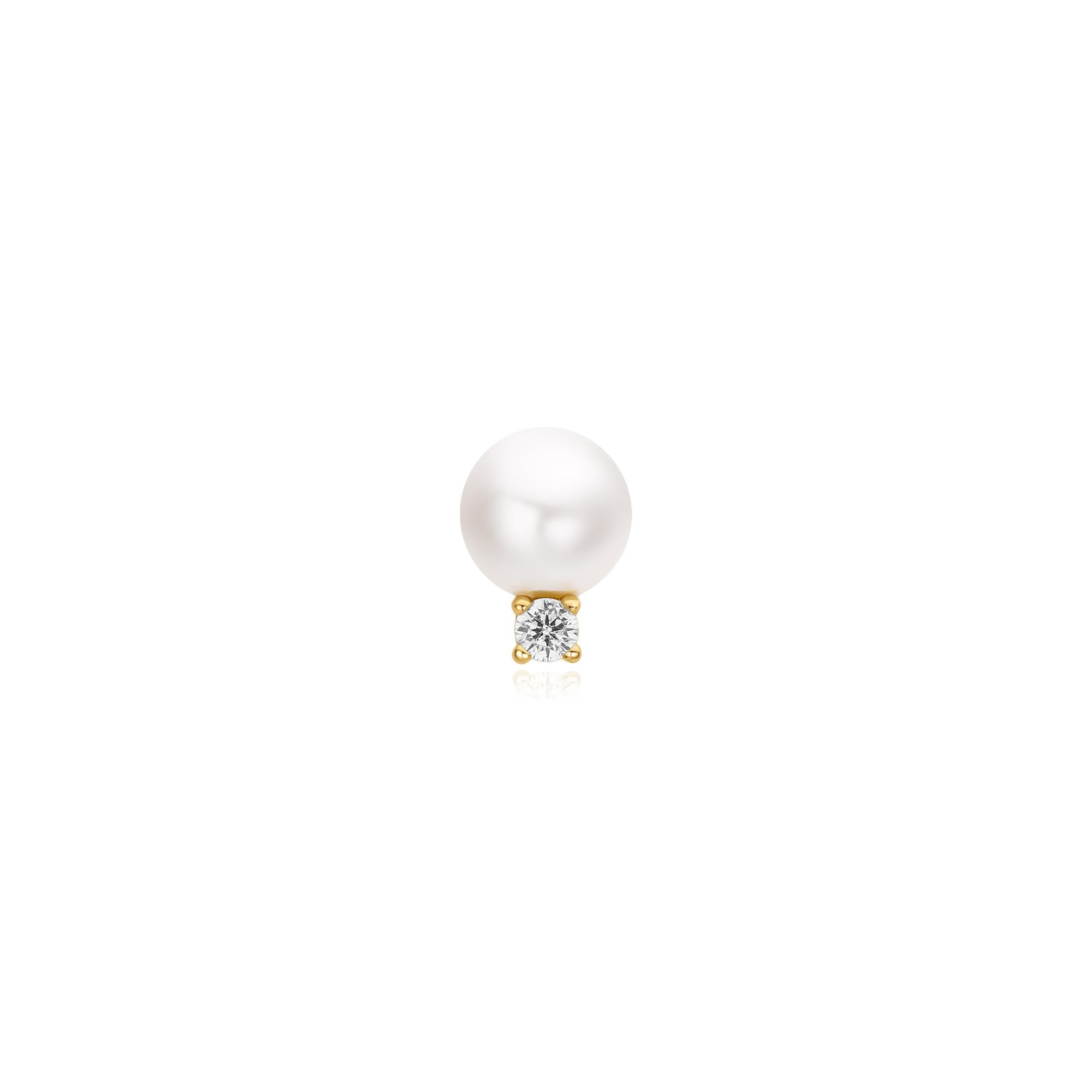 Ania Haie - Oorbel piercing (per stuk) Shell Pearl With Sprankling Accent Barbell - Luxedy