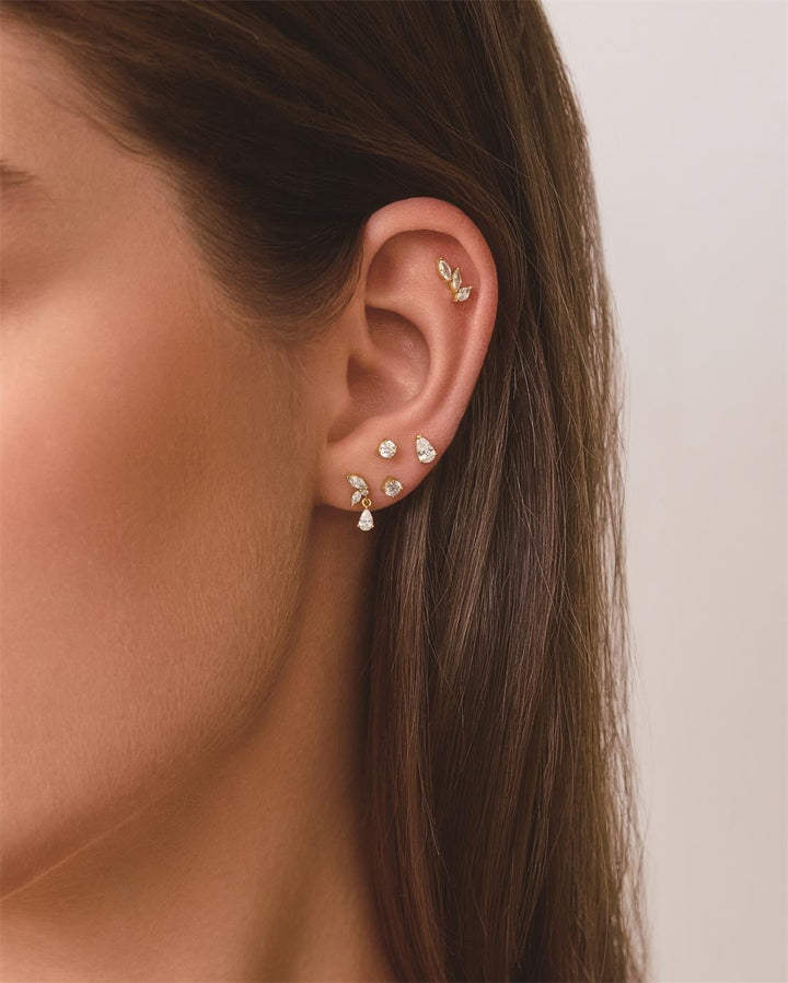 Ania Haie - Oorbel piercing (per stuk) Triple Marquise Barbell - Luxedy