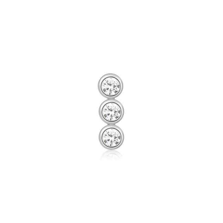Ania Haie - Oorbel piercing (per stuk) Triple Stone Bezel Barbell - Luxedy