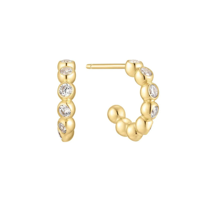 Ania Haie - Oorbellen Bezel Beaded Huggie Gold - Luxedy