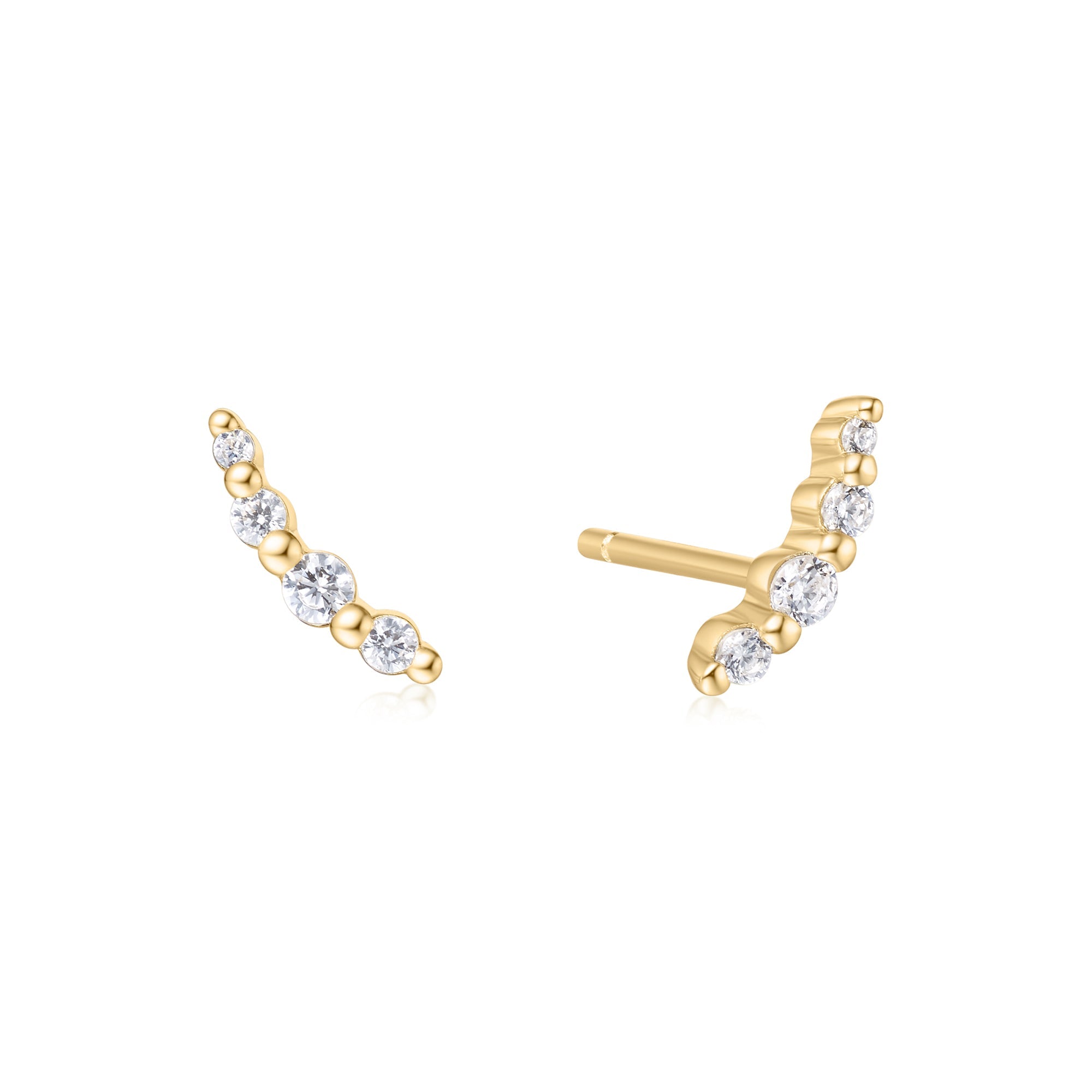 Ania Haie - Oorbellen Gold Bezel Beaded Stone Studs - Luxedy