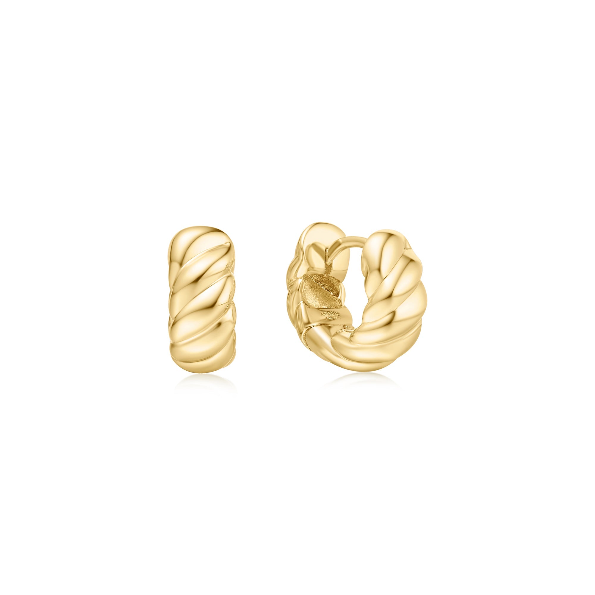 Ania Haie - Oorbellen Gold Bold Texture Small Huggie Hoops - Luxedy