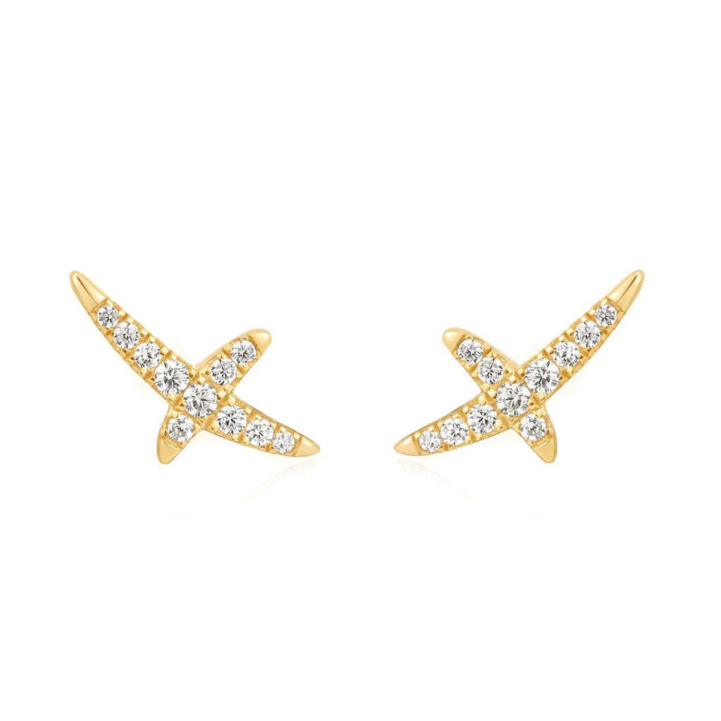 Ania Haie - Oorbellen Gold Kiss Pavé Studs - Luxedy