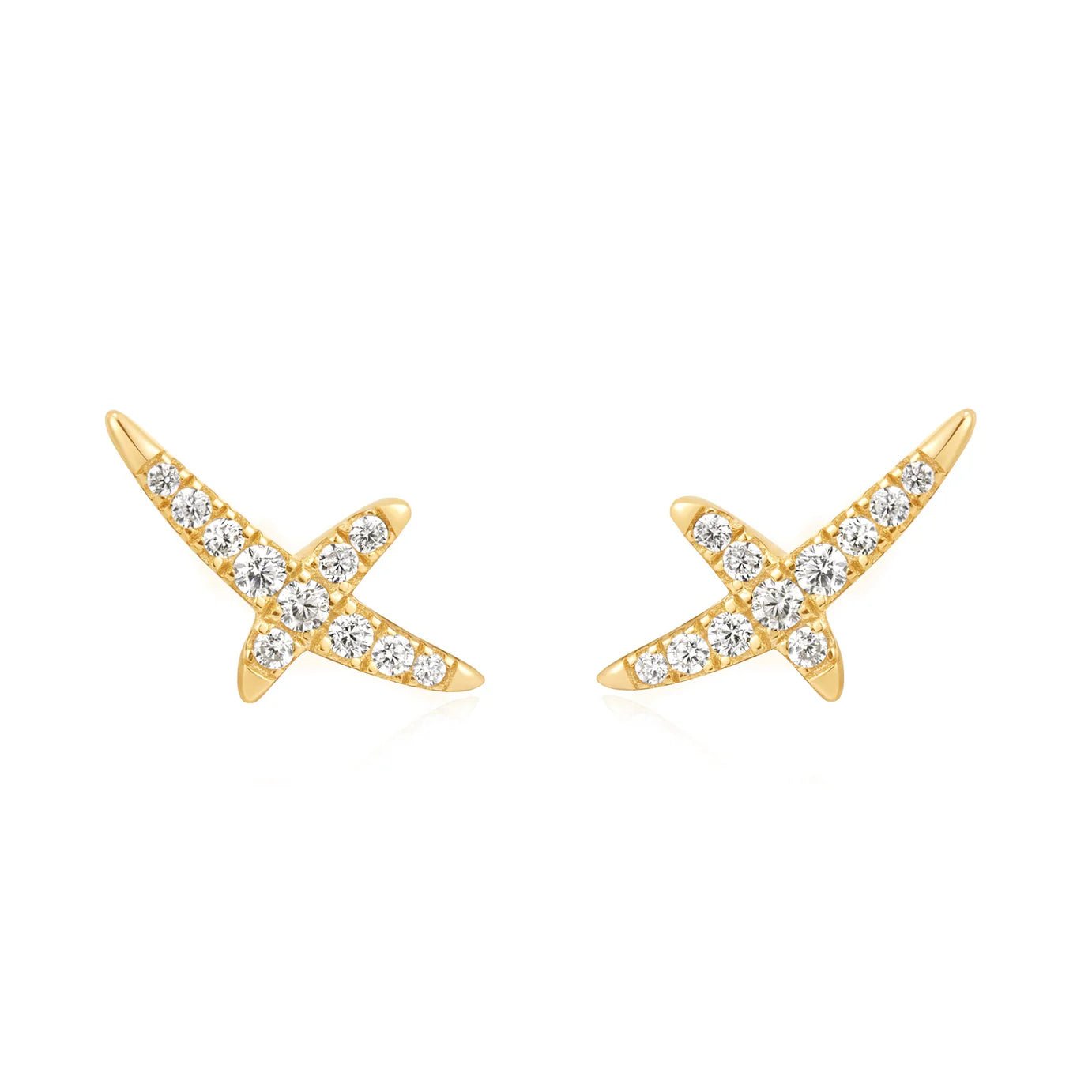 Ania Haie - Oorbellen Gold Kiss Pavé Studs - Luxedy