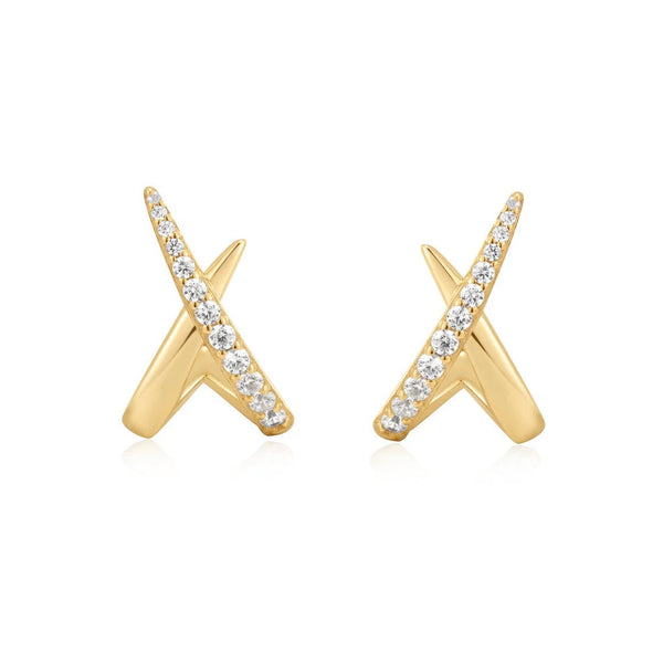 Ania Haie - Oorbellen Gold Kiss Polished Pavé Studs - Luxedy