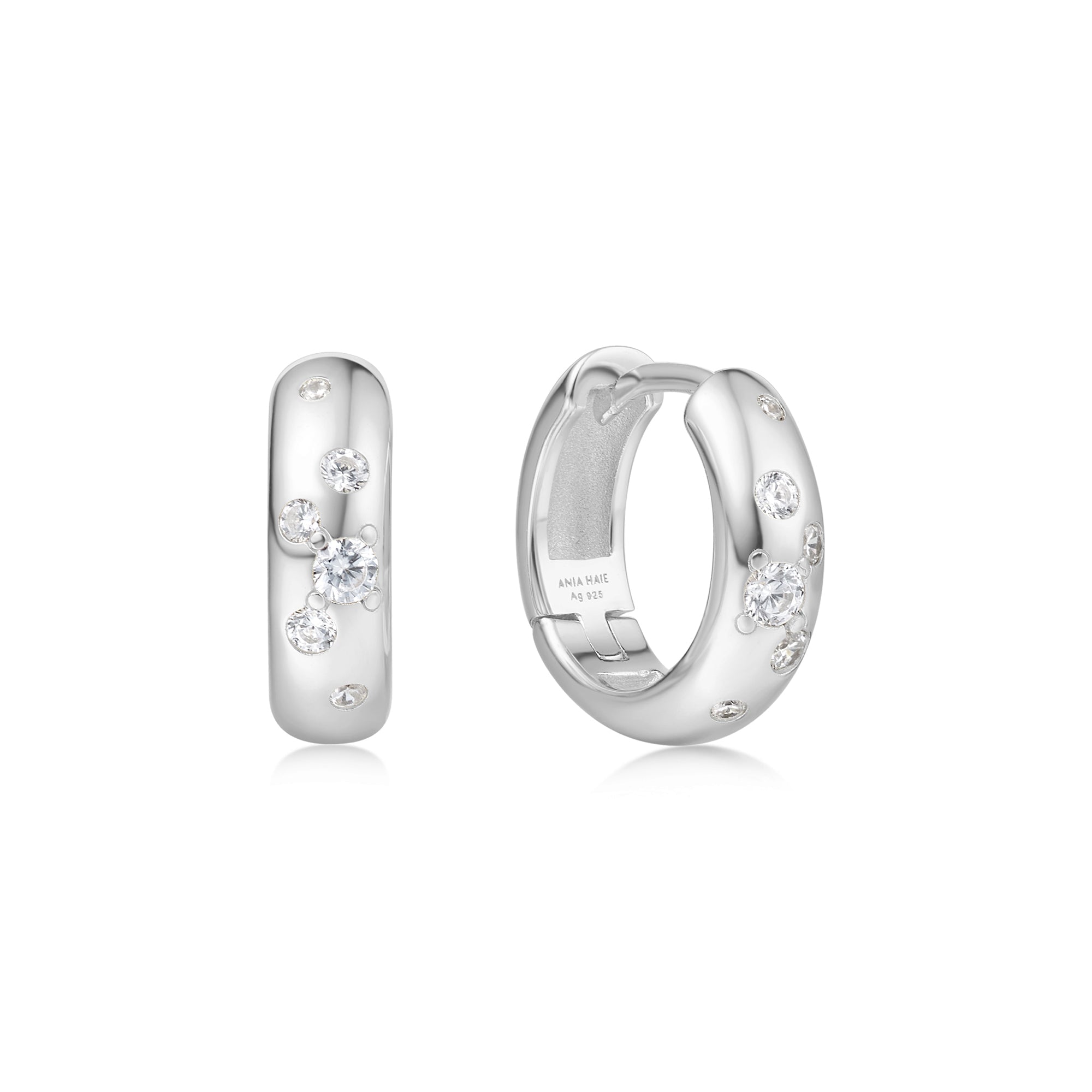 Ania Haie - Oorbellen Gold Small Chubby Sparkling Huggie Hoop - Luxedy