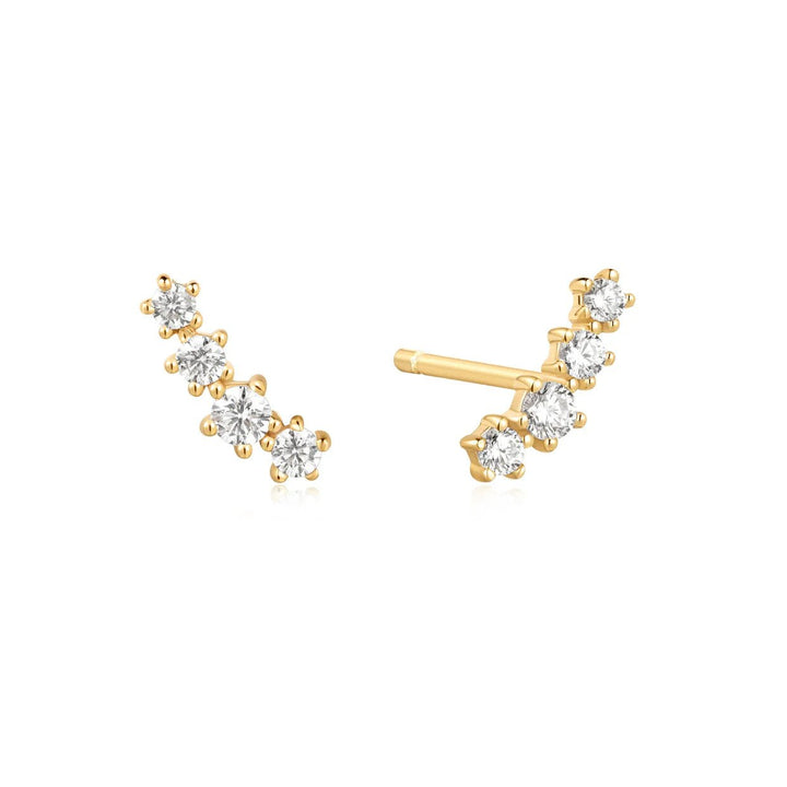 Ania Haie - Oorbellen Gold Sparkle Climber Studs - Luxedy