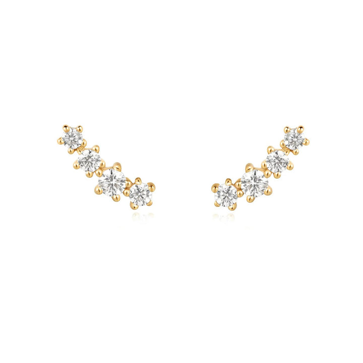 Ania Haie - Oorbellen Gold Sparkle Climber Studs - Luxedy
