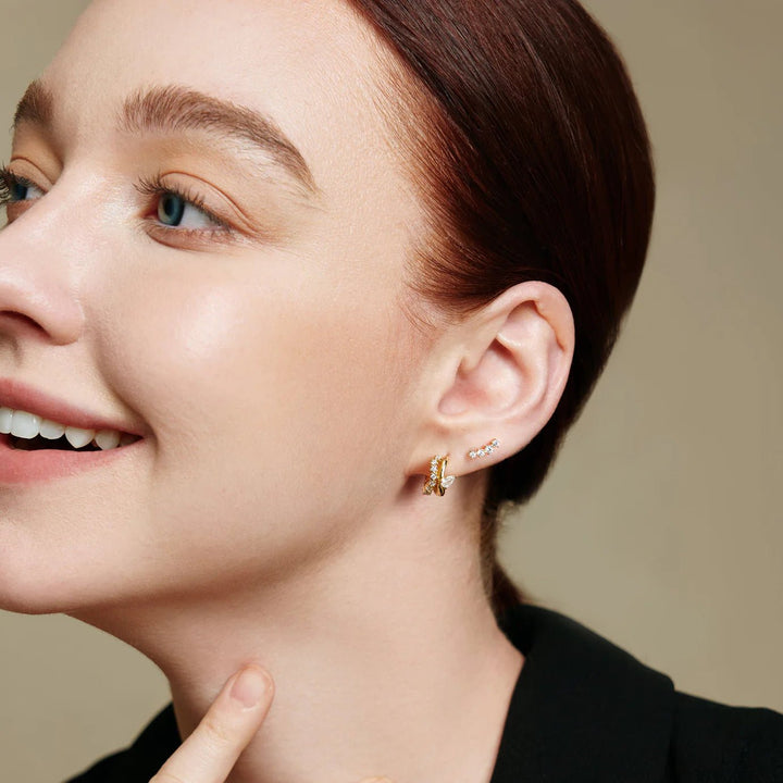 Ania Haie - Oorbellen Gold Sparkle Climber Studs - Luxedy