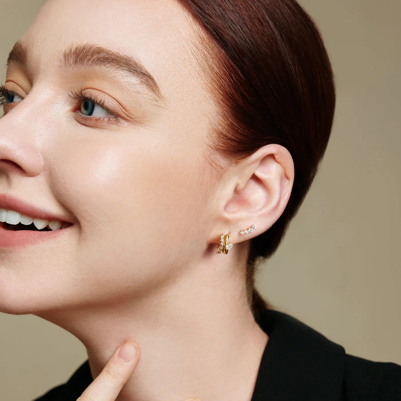 Ania Haie - Oorbellen Gold Sparkle Double Studs - Luxedy