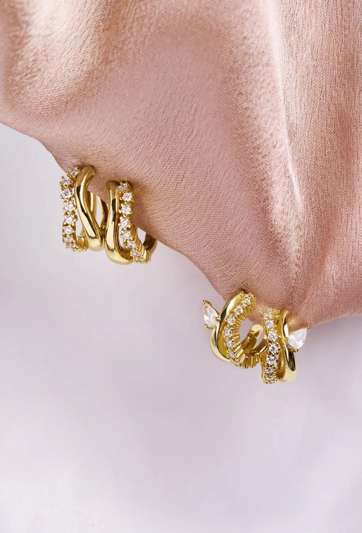 Ania Haie - Oorbellen Gold Sparkle Double Studs - Luxedy