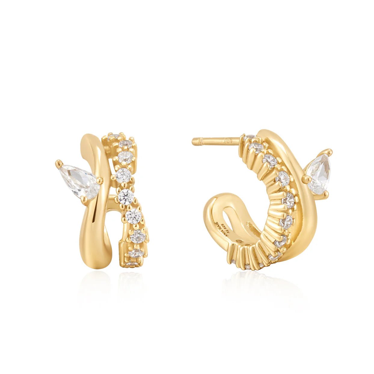 Ania Haie - Oorbellen Gold Sparkle Double Studs - Luxedy