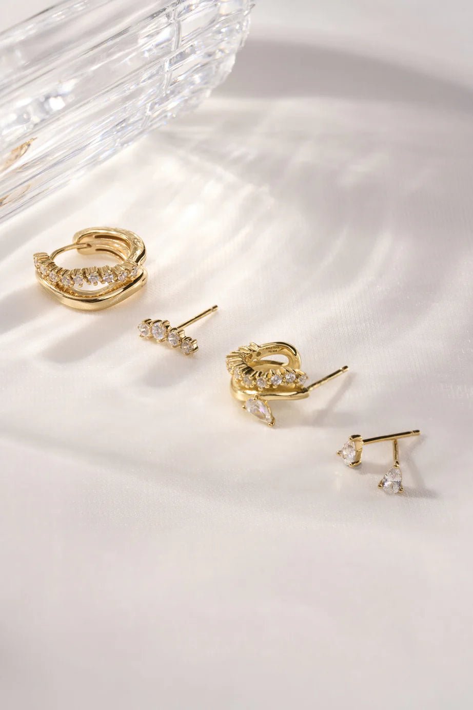 Ania Haie - Oorbellen Gold Sparkle Double Studs - Luxedy