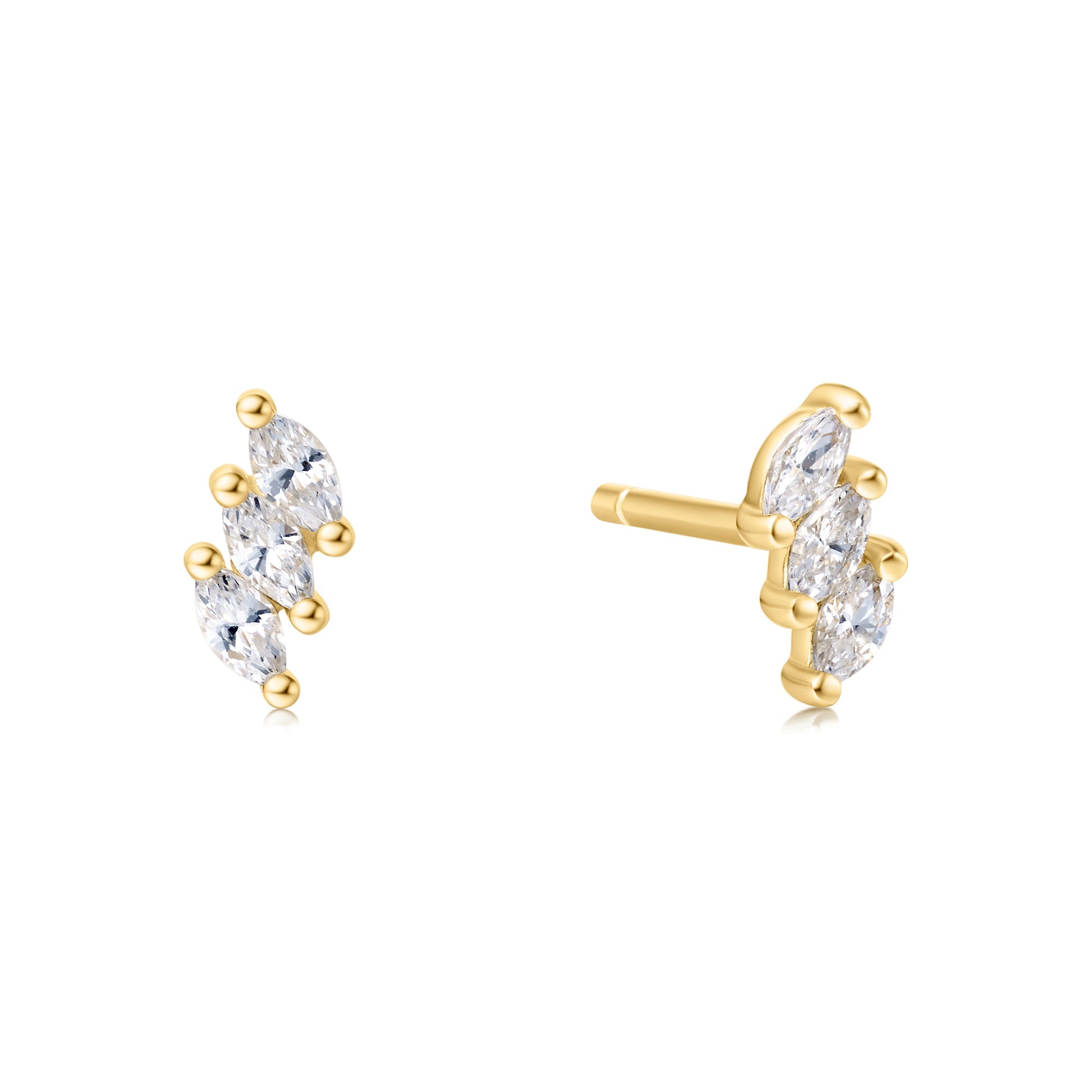 Ania Haie - Oorbellen Gold Triple Marquise Studs - Luxedy