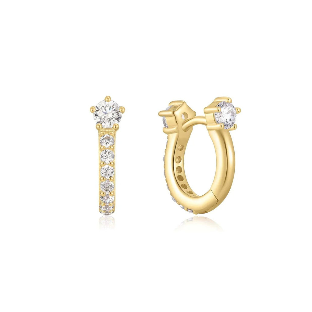 Ania Haie - Oorbellen Hoop Sparkling Pavé Huggie Gold - Luxedy