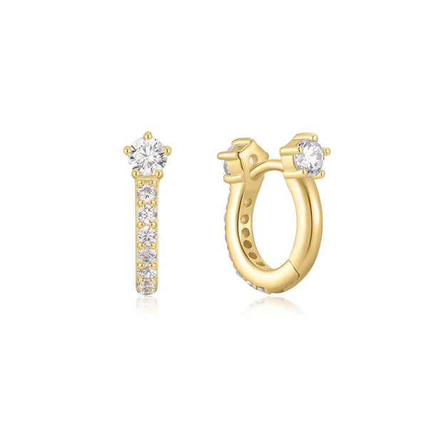 Ania Haie - Oorbellen Hoop Sparkling Pavé Huggie Gold - Luxedy