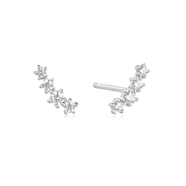 Ania Haie - Oorbellen Silver Sparkle Climber Studs - Luxedy