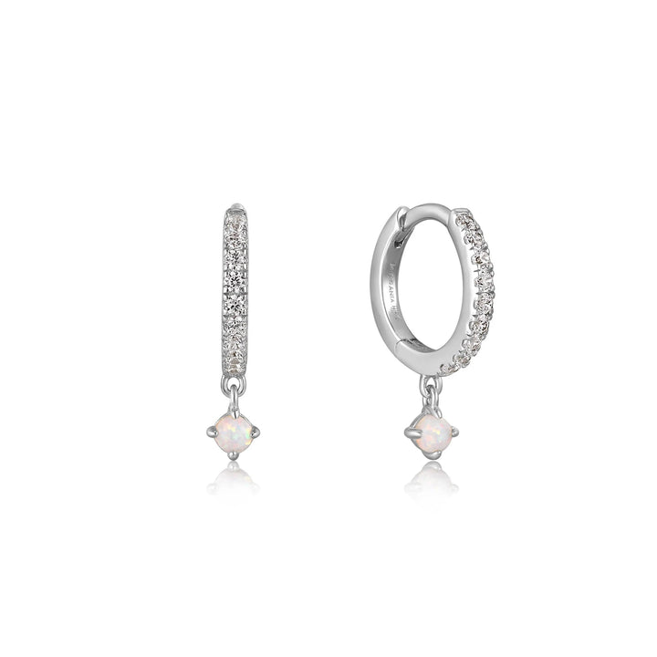 Ania Haie - Oorbellen Silver Sparkle Kyoto Opal Drop Huggie - Luxedy