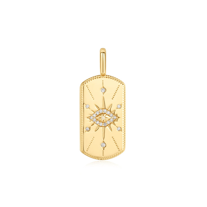 Ania Haie - POP CHARMS Bedel voor Armband of ketting - Gold Evil Eye Tag - Luxedy