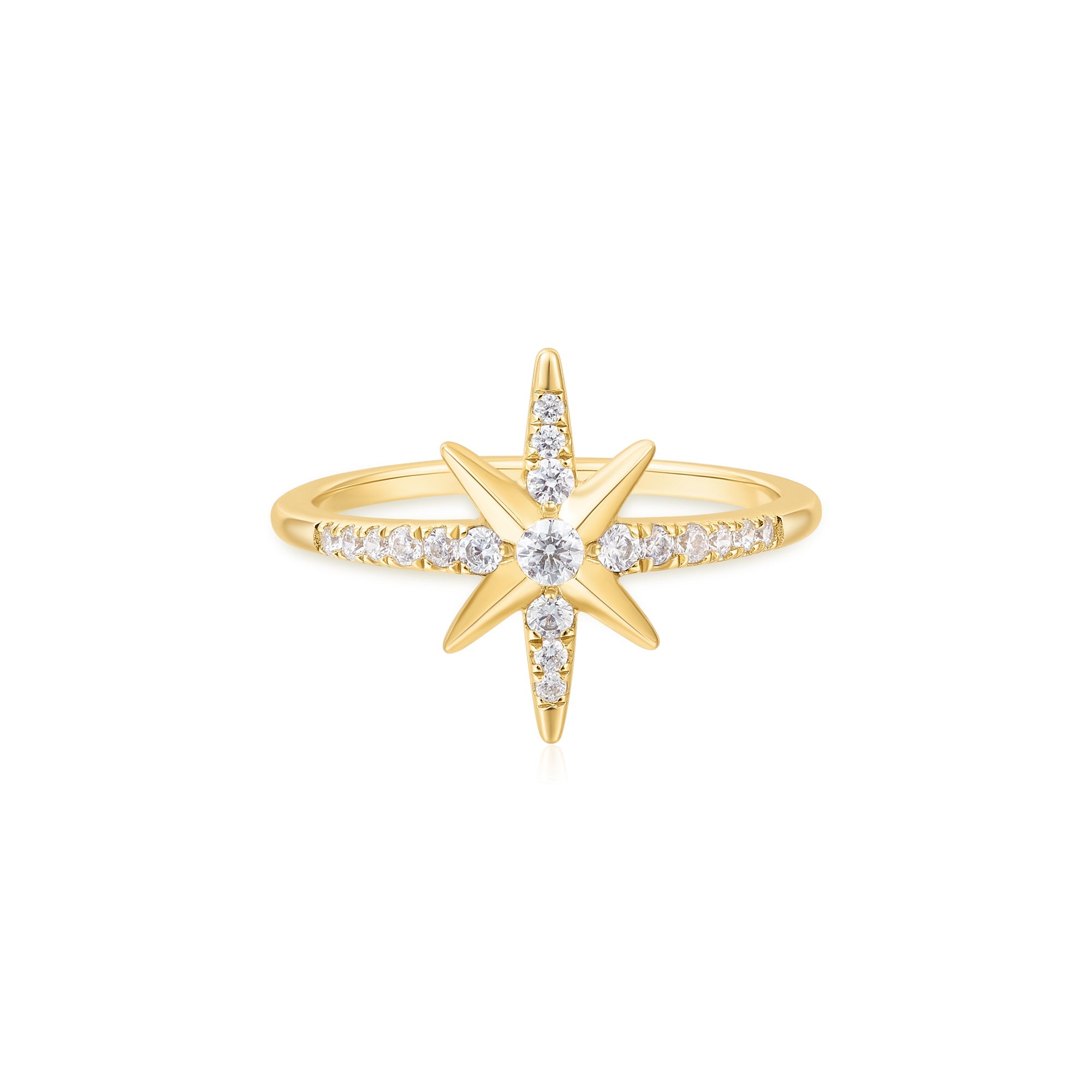 Ania Haie - Ring Gold Eight Pointed Star Signet - Luxedy