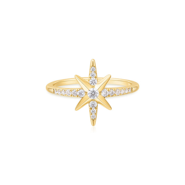Ania Haie - Ring Gold Eight Pointed Star Signet - Luxedy