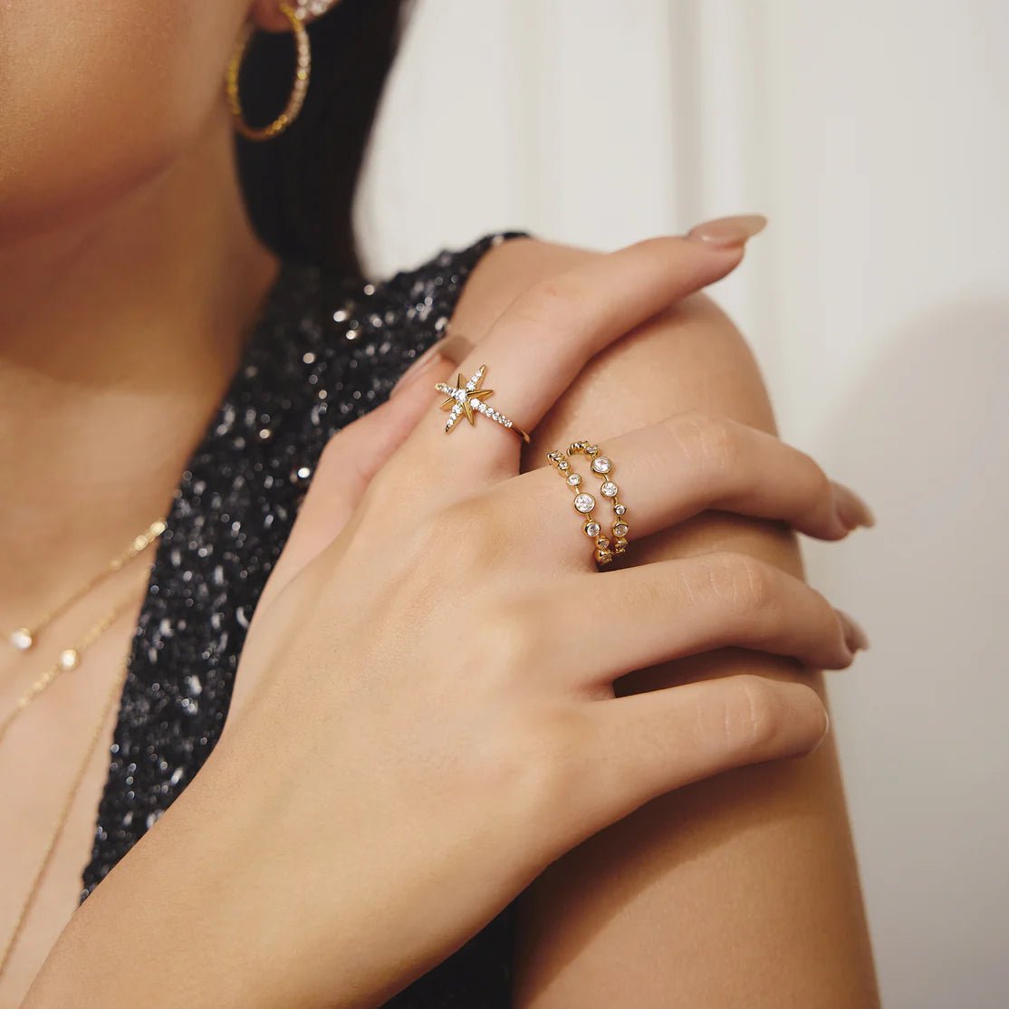 Ania Haie - Ring Gold Eight Pointed Star Signet - Luxedy