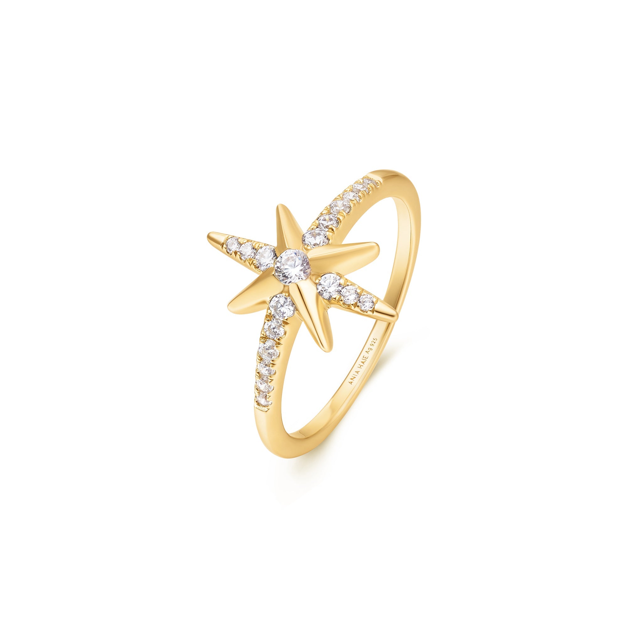 Ania Haie - Ring Gold Eight Pointed Star Signet - Luxedy