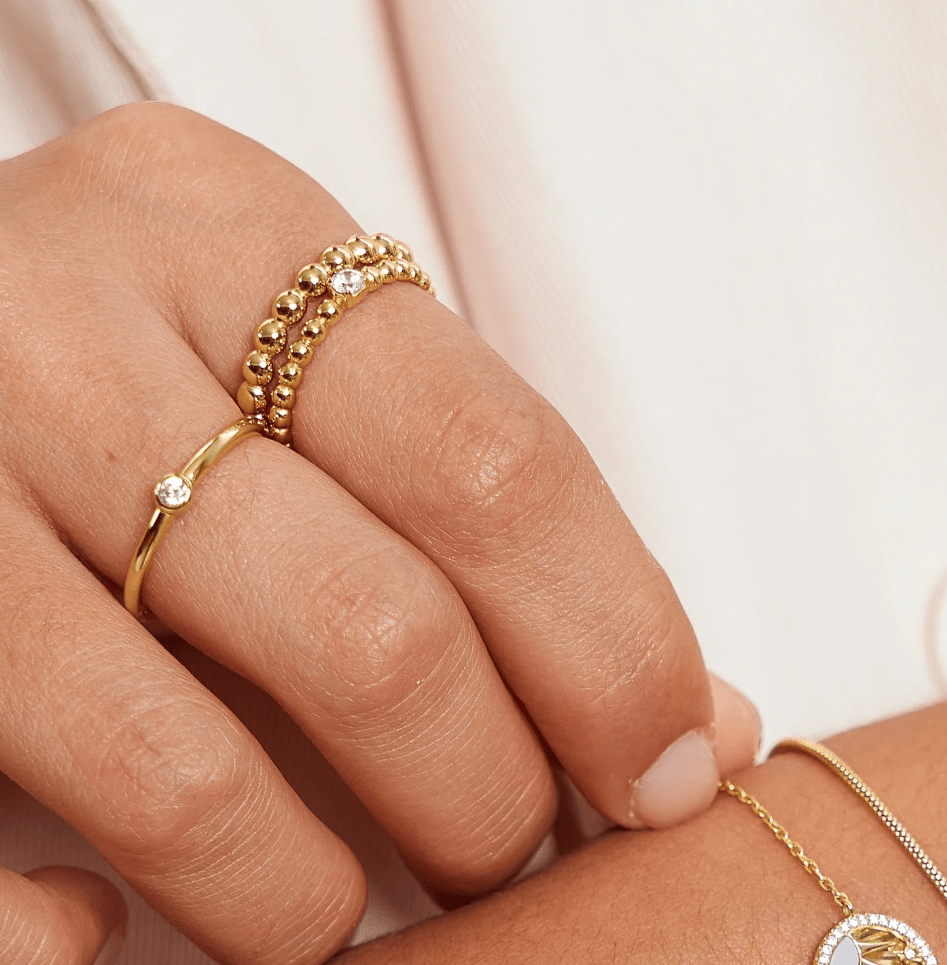 Ania Haie - Ring Gold Round Dome Single Stud - Luxedy