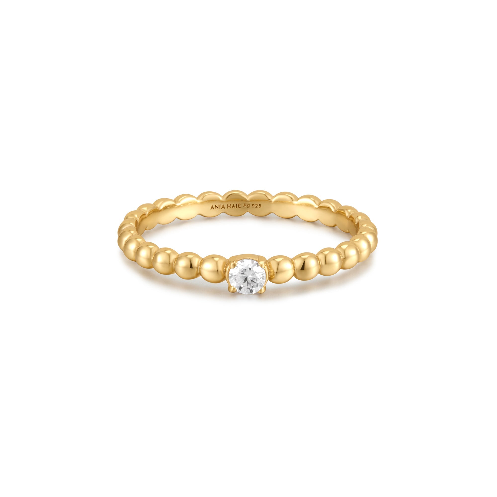 Ania Haie - Ring Gold Round Dome Single Stud - Luxedy