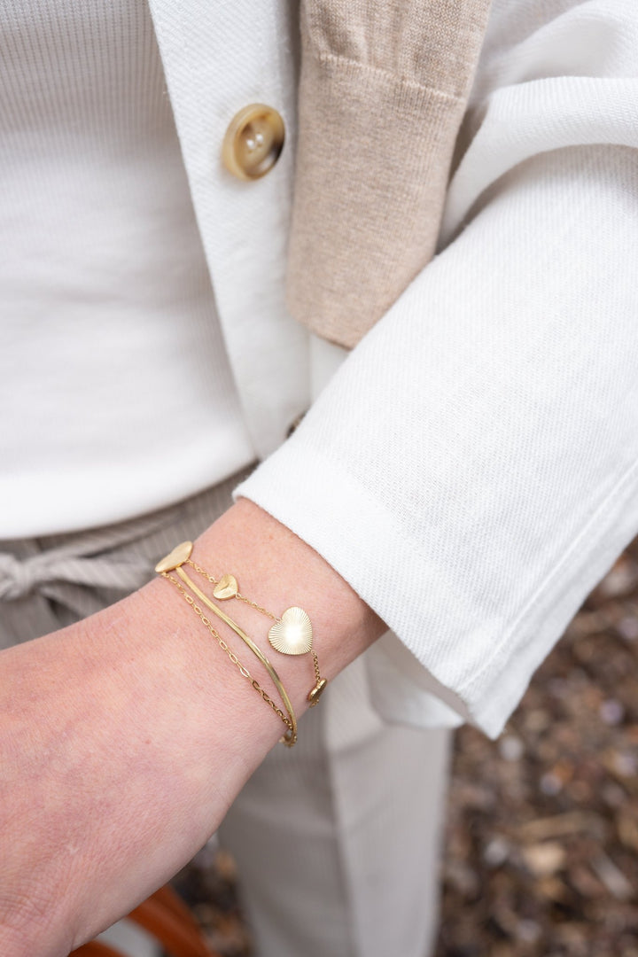 Armband - 4 Gold Hearts - Luxedy