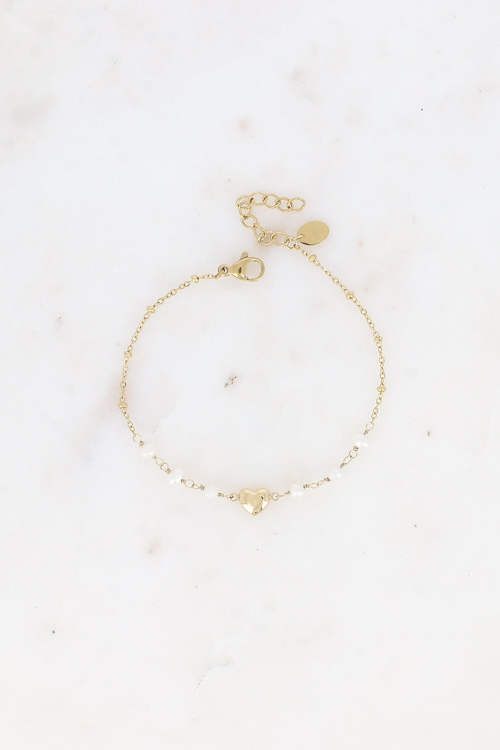 Armband - Pearls & Single Heart - Luxedy