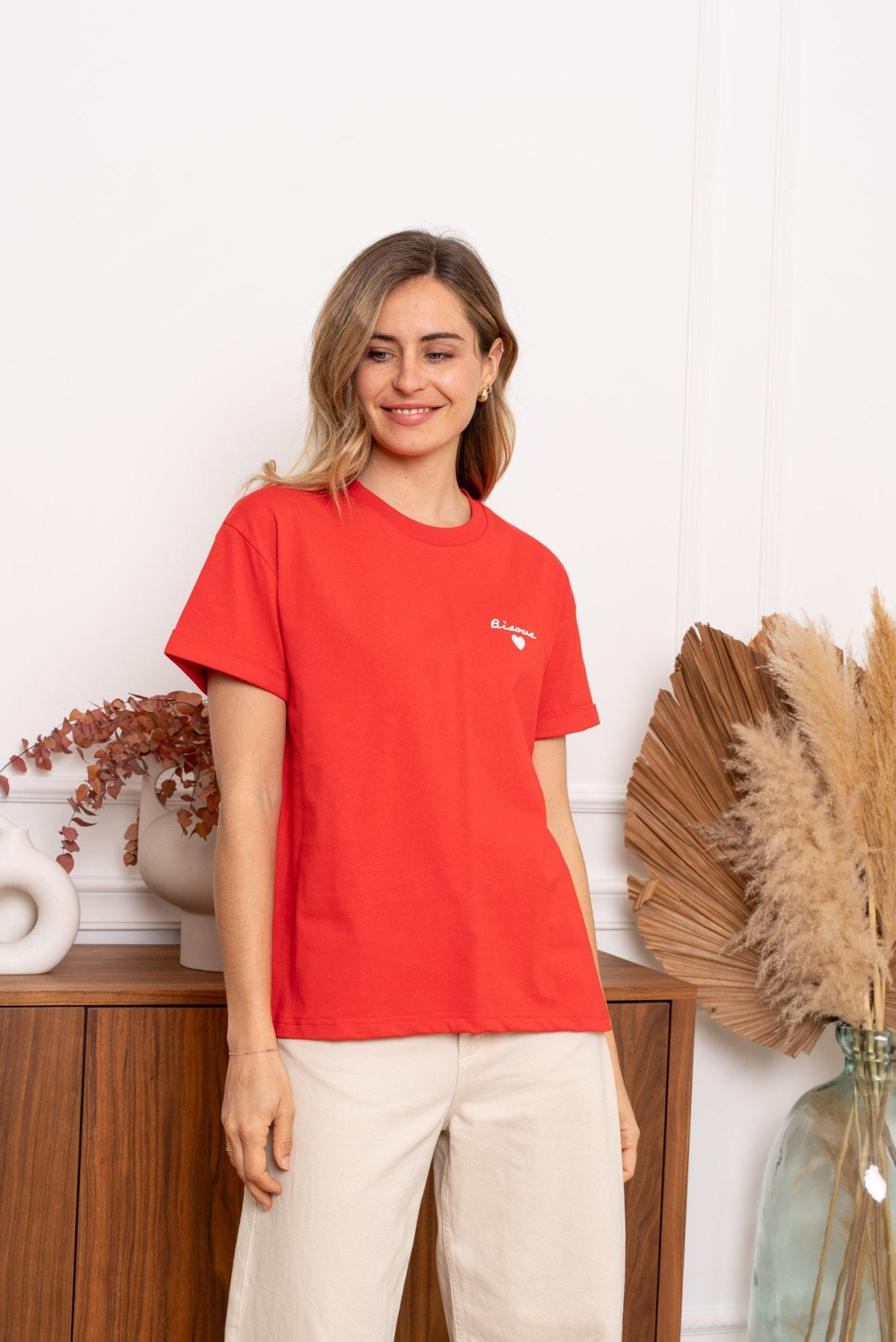 Bisou T-Shirt Rood - Luxedy