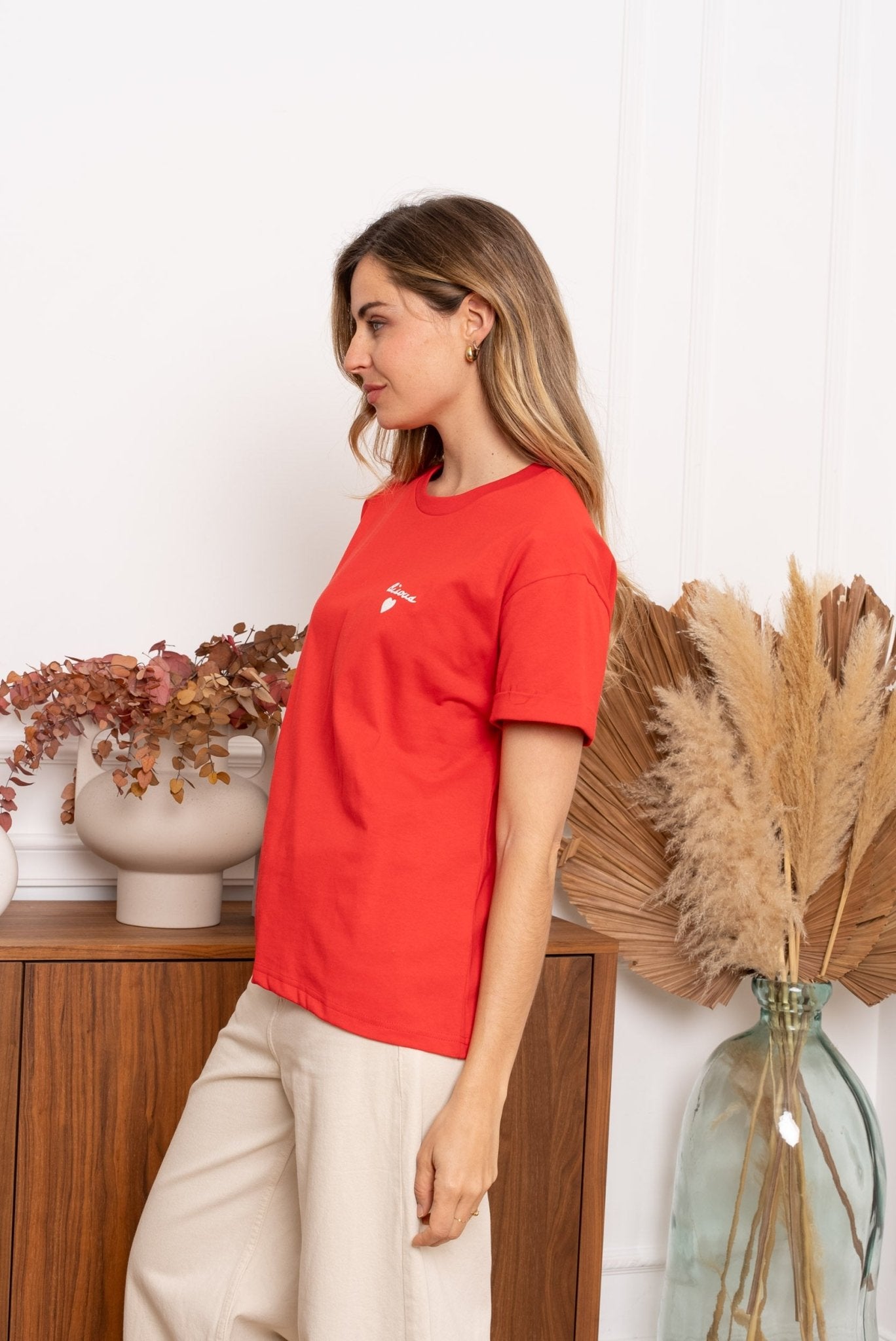 Bisou T-Shirt Rood - Luxedy
