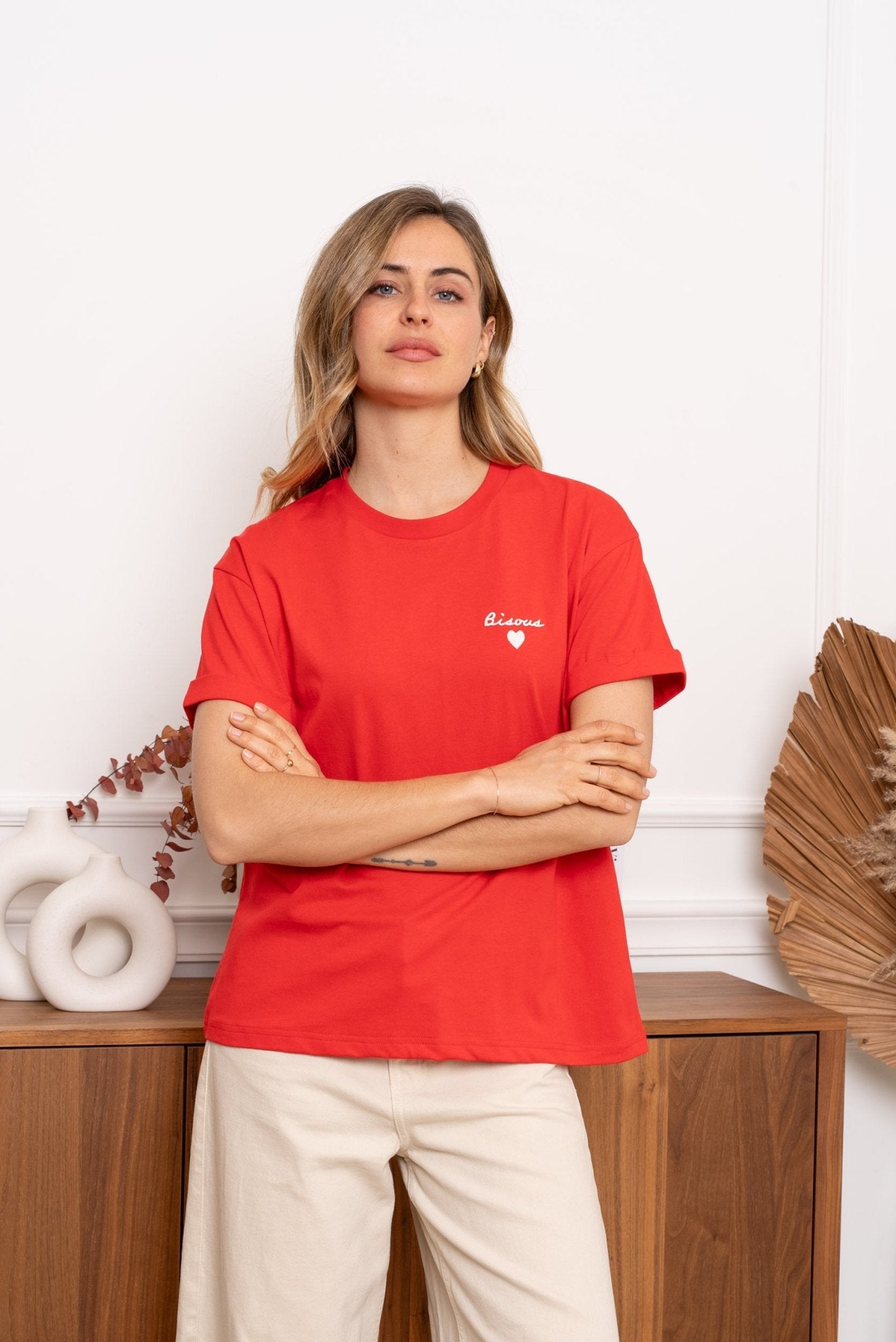 Bisou T-Shirt Rood - Luxedy