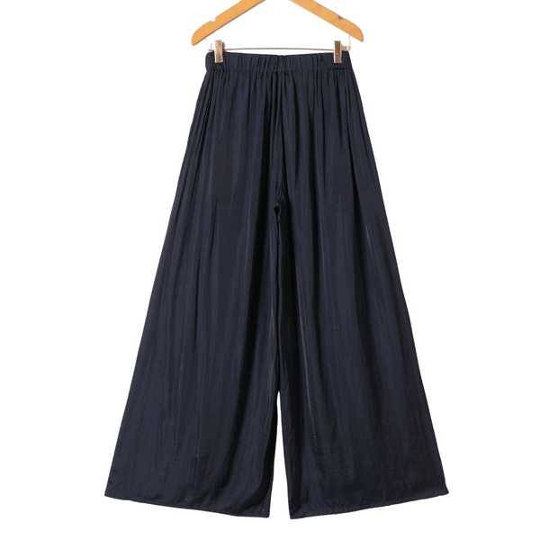 Broek Muse Satin Navy Blauw - Luxedy