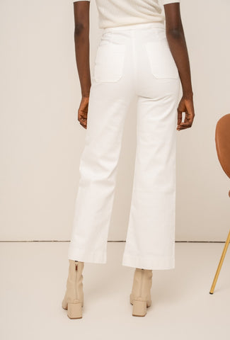 Broek - Jeans Wanda Wide Leg & Buttons White