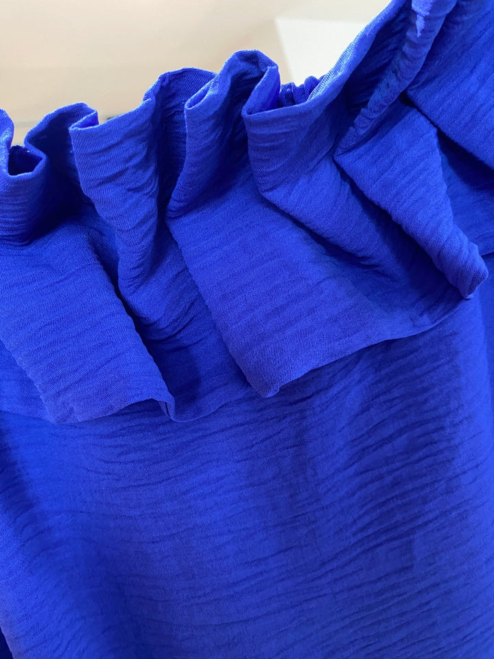 Compañía Fantástica - Jurk Pilar Blauwe Ruffles - Luxedy