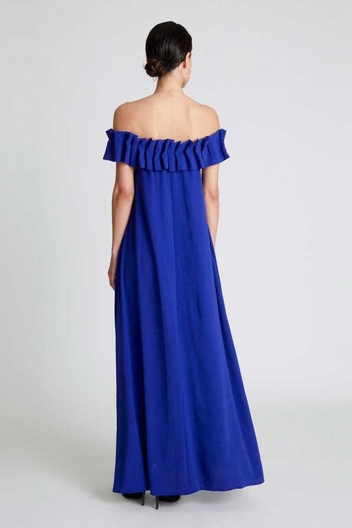 Compañía Fantástica - Jurk Pilar Blauwe Ruffles - Luxedy