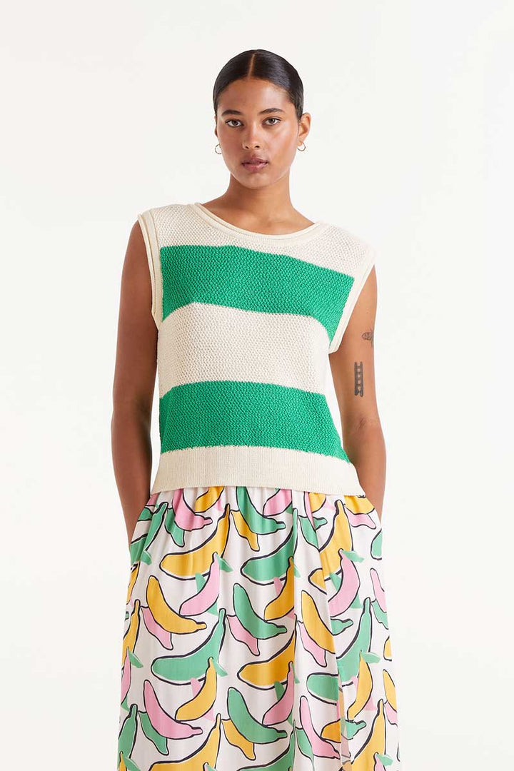 Compañía Fantástica - Top Veronica OffWhite Green - Luxedy