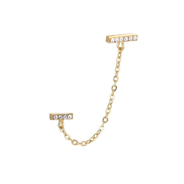 Dotti Love - Oorbellen Earchain Gold Shining Bars (per stuk) - Luxedy