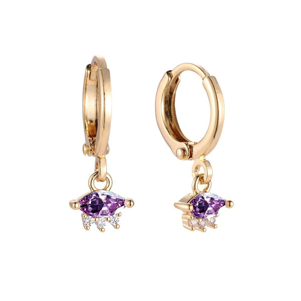 Dotti Love - Oorbellen Hoopie Gold Luscious Eye Purple - Luxedy