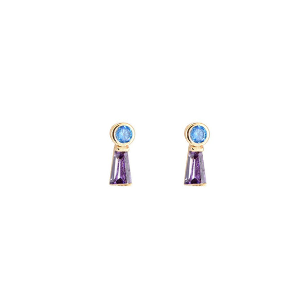 Dotti Love - Oorbellen Mini Gold Precious Pawn Lila / Blue - Luxedy