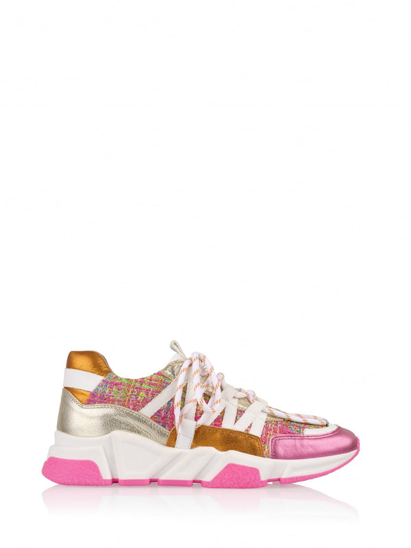 DWRS Label - Sneakers Los Angeles Tweed Pink & Champagne - Luxedy