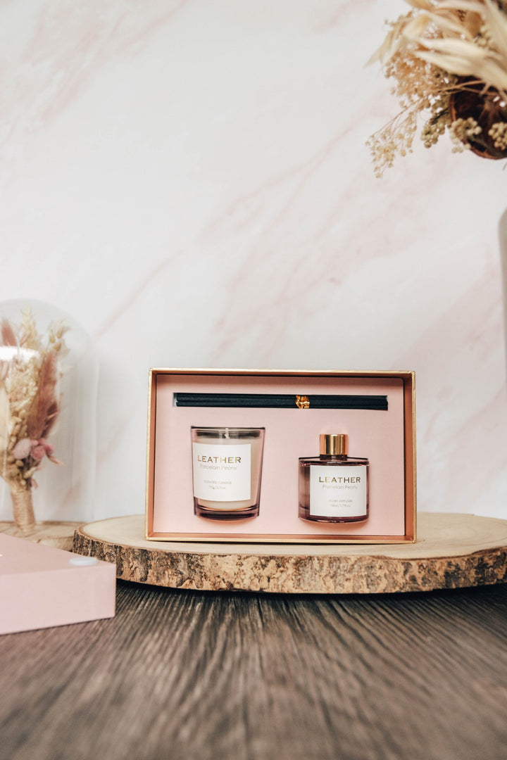 ExcluJess - Pink Leather Porcelean Peony Gift Pack - Luxedy