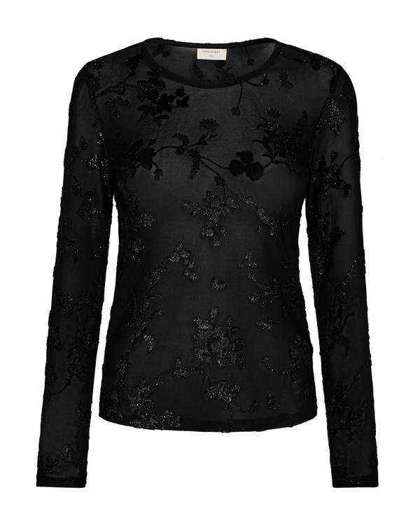 Freequent - Blouse Bloemen Biska Black - Luxedy