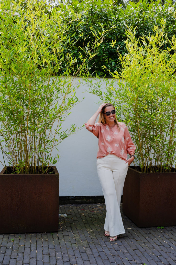 Freequent - Blouse Darla Rose Dawn Star Offwhite - Luxedy