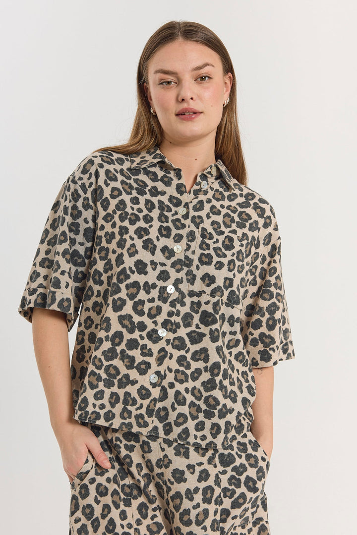 Freequent - Blouse Lavisco Sand Melange & Black - Luxedy